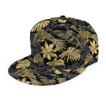 Black And Gold Tropical Pattern Print Snapback Cap