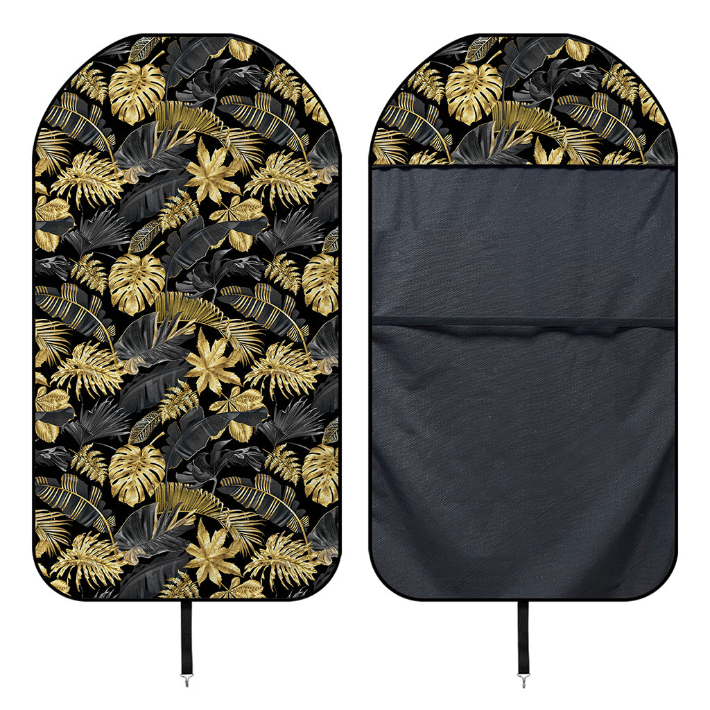 Black And Gold Tropical Pattern Print Waterproof Car Seat Cover
