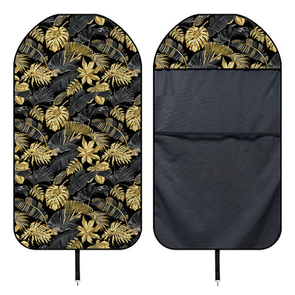 Black And Gold Tropical Pattern Print Waterproof Car Seat Cover