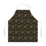 Black And Gold Warli Pattern Print Adjustable Apron
