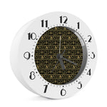 Black And Gold Warli Pattern Print Alarm Clock
