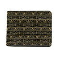 Black And Gold Warli Pattern Print Bifold Wallet