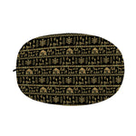 Black And Gold Warli Pattern Print Car Side Mirror Covers