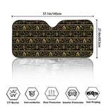 Black And Gold Warli Pattern Print Car Windshield Sun Shade