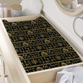 Black And Gold Warli Pattern Print Changing Pad Cover