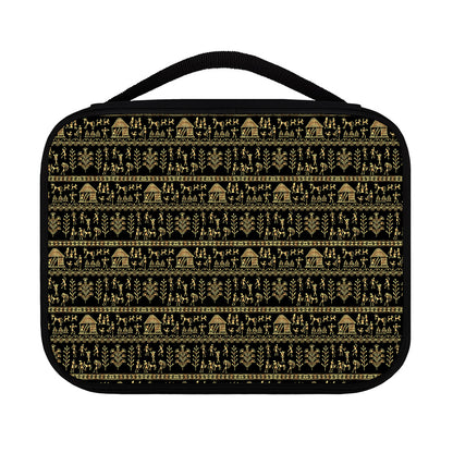 Black And Gold Warli Pattern Print Classic Bible Case