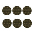 Black And Gold Warli Pattern Print Coaster Set