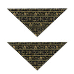 Black And Gold Warli Pattern Print Dog Bandana
