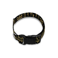 Black And Gold Warli Pattern Print Dog Collar