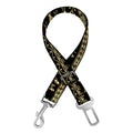 Black And Gold Warli Pattern Print Dog Seat Belt