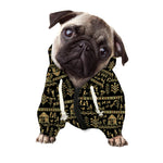 Black And Gold Warli Pattern Print Dog Zip Up Hoodie