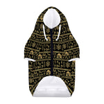 Black And Gold Warli Pattern Print Dog Zip Up Hoodie