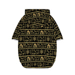 Black And Gold Warli Pattern Print Dog Zip Up Hoodie