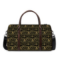 Black And Gold Warli Pattern Print Duffel Bag