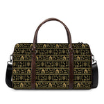 Black And Gold Warli Pattern Print Duffle Bag