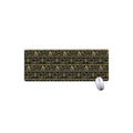 Black And Gold Warli Pattern Print Extended Mouse Pad