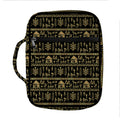 Black And Gold Warli Pattern Print Front Pocket Bible Bag