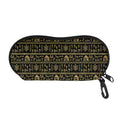 Black And Gold Warli Pattern Print Glasses Case