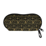 Black And Gold Warli Pattern Print Glasses Case