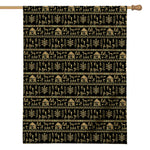 Black And Gold Warli Pattern Print House Flag