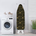 Black And Gold Warli Pattern Print Ironing Board Cover