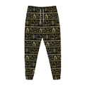 Black And Gold Warli Pattern Print Jogger Pants