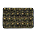 Black And Gold Warli Pattern Print Kitchen Mat