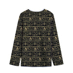 Black And Gold Warli Pattern Print Long Sleeve Short Coat