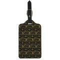 Black And Gold Warli Pattern Print Luggage Tag