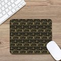 Black And Gold Warli Pattern Print Mouse Pad