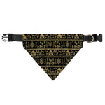 Black And Gold Warli Pattern Print Over The Collar Dog Bandana