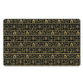 Black And Gold Warli Pattern Print Polyester Doormat
