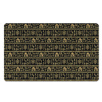 Black And Gold Warli Pattern Print Polyester Doormat
