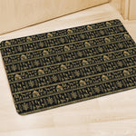 Black And Gold Warli Pattern Print Polyester Doormat