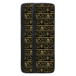 Black And Gold Warli Pattern Print Refrigerator Handle Covers