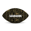 Black And Gold Warli Pattern Print Rugby Ball