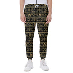 Black And Gold Warli Pattern Print Scuba Joggers