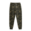 Black And Gold Warli Pattern Print Sweatpants