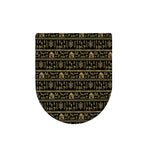 Black And Gold Warli Pattern Print Toilet Lid Cover