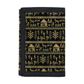 Black And Gold Warli Pattern Print Trifold Wallet