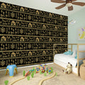 Black And Gold Warli Pattern Print Wall Sticker