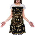 Black And Gold Warli Tribal Print Adjustable Apron