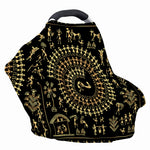 Black And Gold Warli Tribal Print Baby Seat Cover
