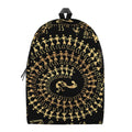 Black And Gold Warli Tribal Print School Backpack