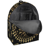 Black And Gold Warli Tribal Print Backpack