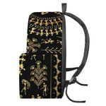 Black And Gold Warli Tribal Print Backpack