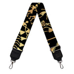 Black And Gold Warli Tribal Print Bag Strap