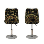 Black And Gold Warli Tribal Print Bar Stool Covers