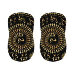 Black And Gold Warli Tribal Print Bar Stool Covers