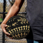 Black And Gold Warli Tribal Print Basketball